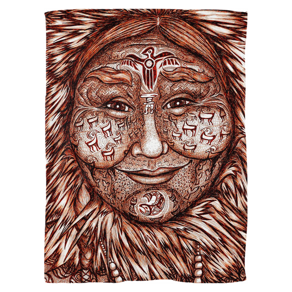 the-wisdom-keeper-of-expansion-superabundance-brown-white-fleece-blanket – Wisdom Keepers
