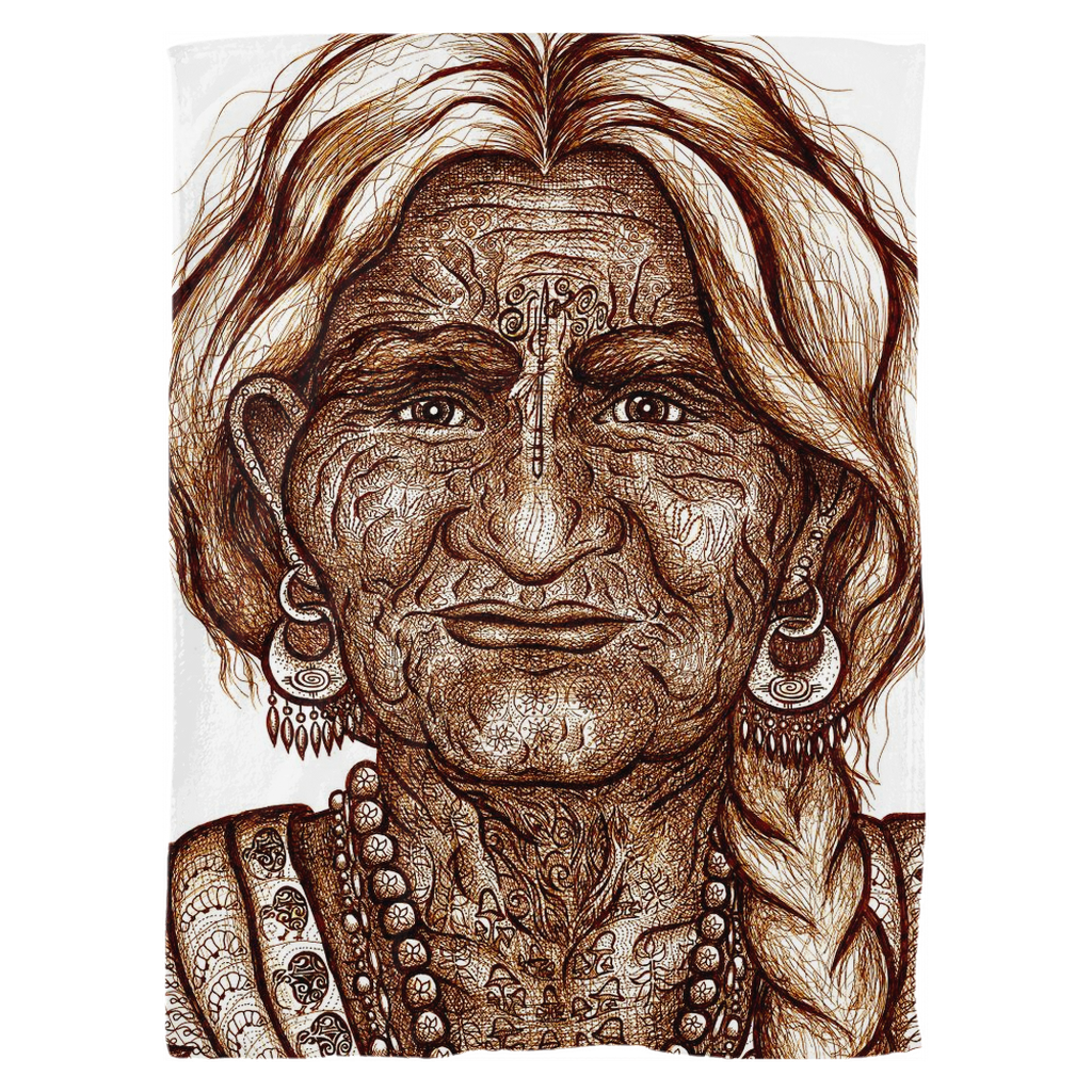 WK7_Brown_White_Fleece_Blanket_60x80