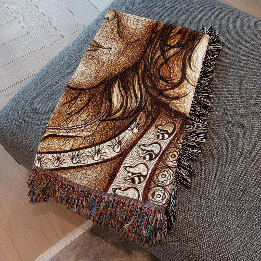 the-wisdom-keeper-of-equilibrium-harmony-brown-white-woven-blanket – Wisdom Keepers