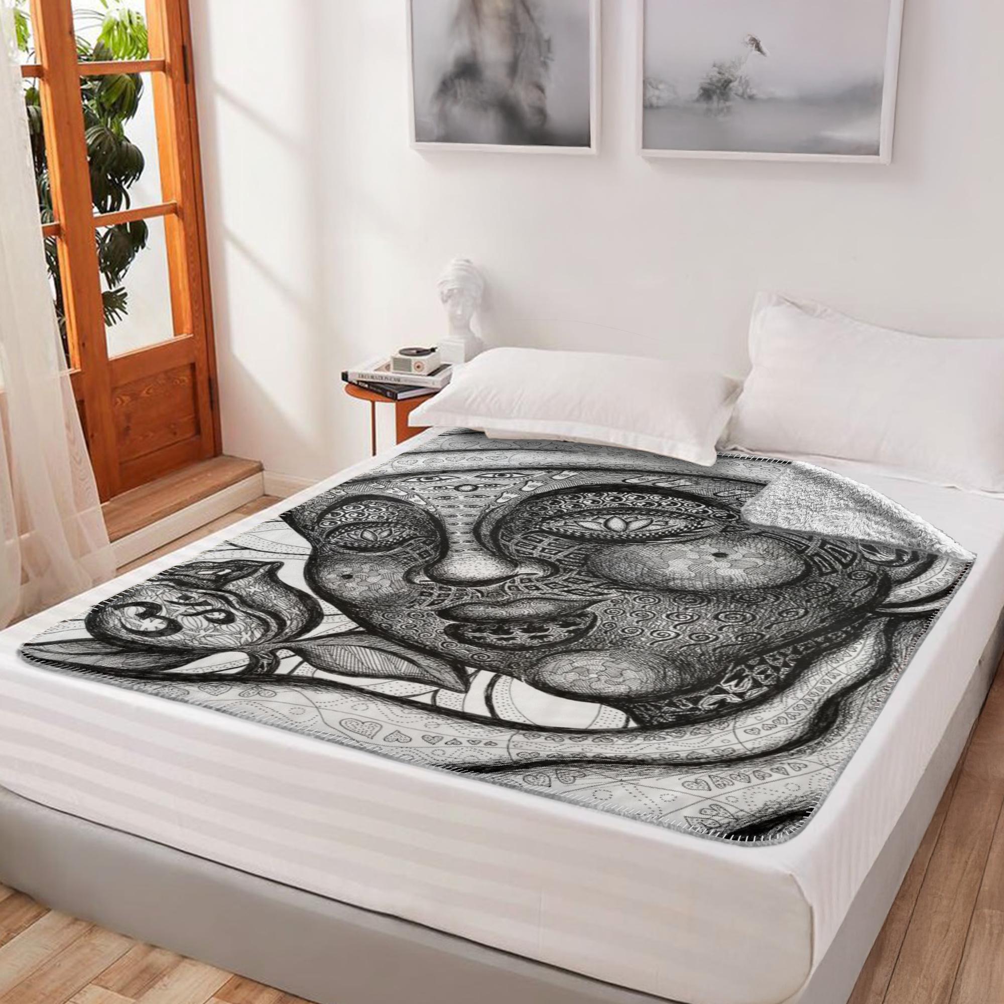 the-wisdom-keeper-of-totality-black-white-fleece-sherpa-blanket – Wisdom Keepers