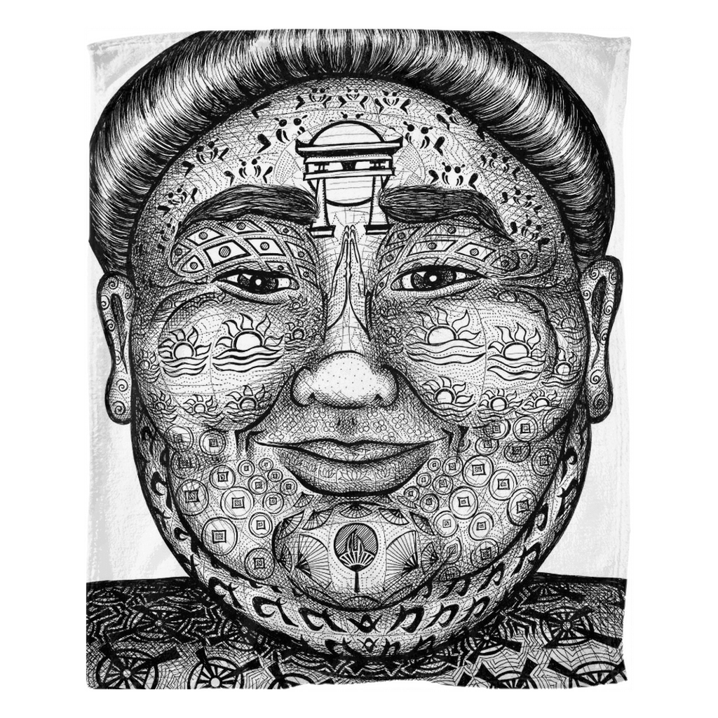 the-wisdom-keeper-of-strength-black-white-fleece-blanket – Wisdom Keepers