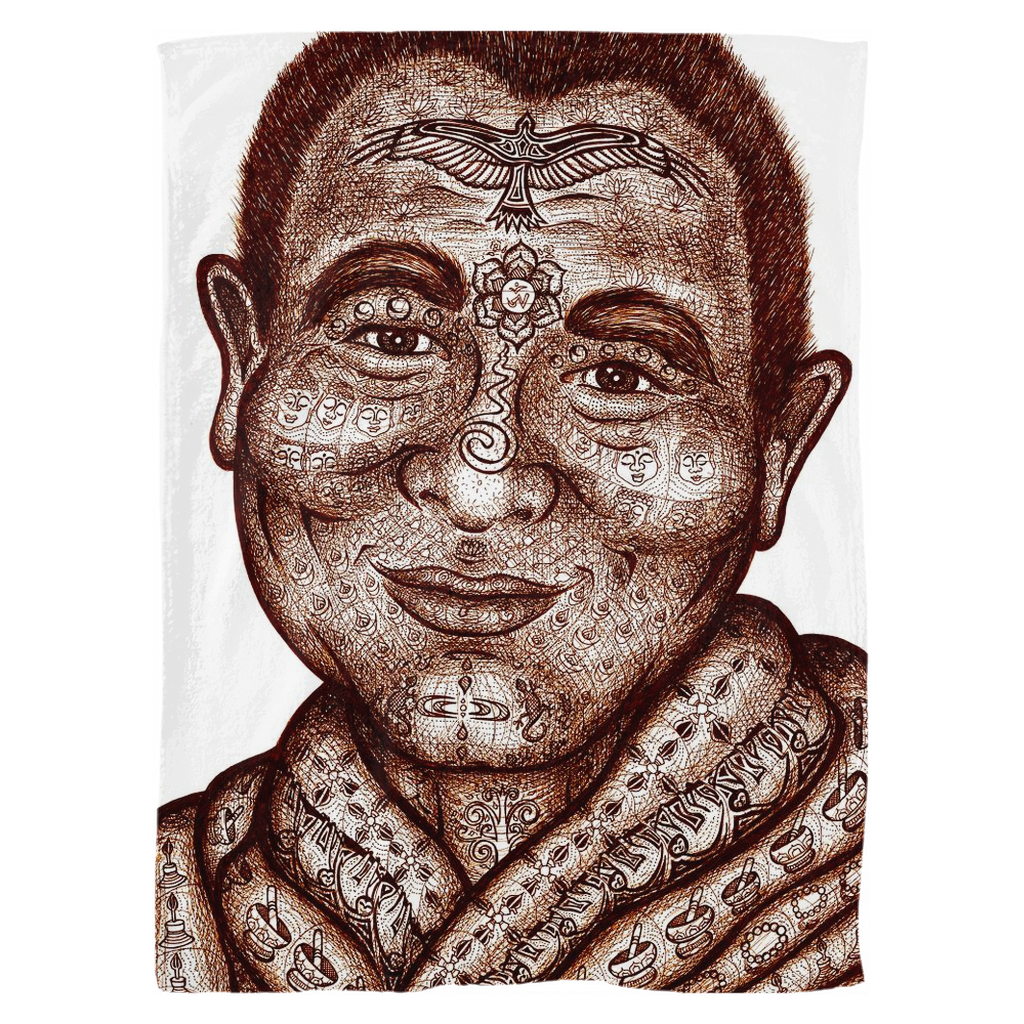 the-wisdom-keeper-of-mindfulness-brown-white-fleece-blanket – Wisdom Keepers