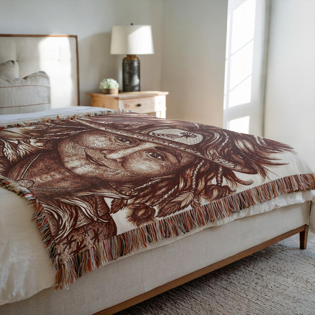 the-wisdom-keeper-of-integrity-brown-white-woven-blanket – Wisdom Keepers