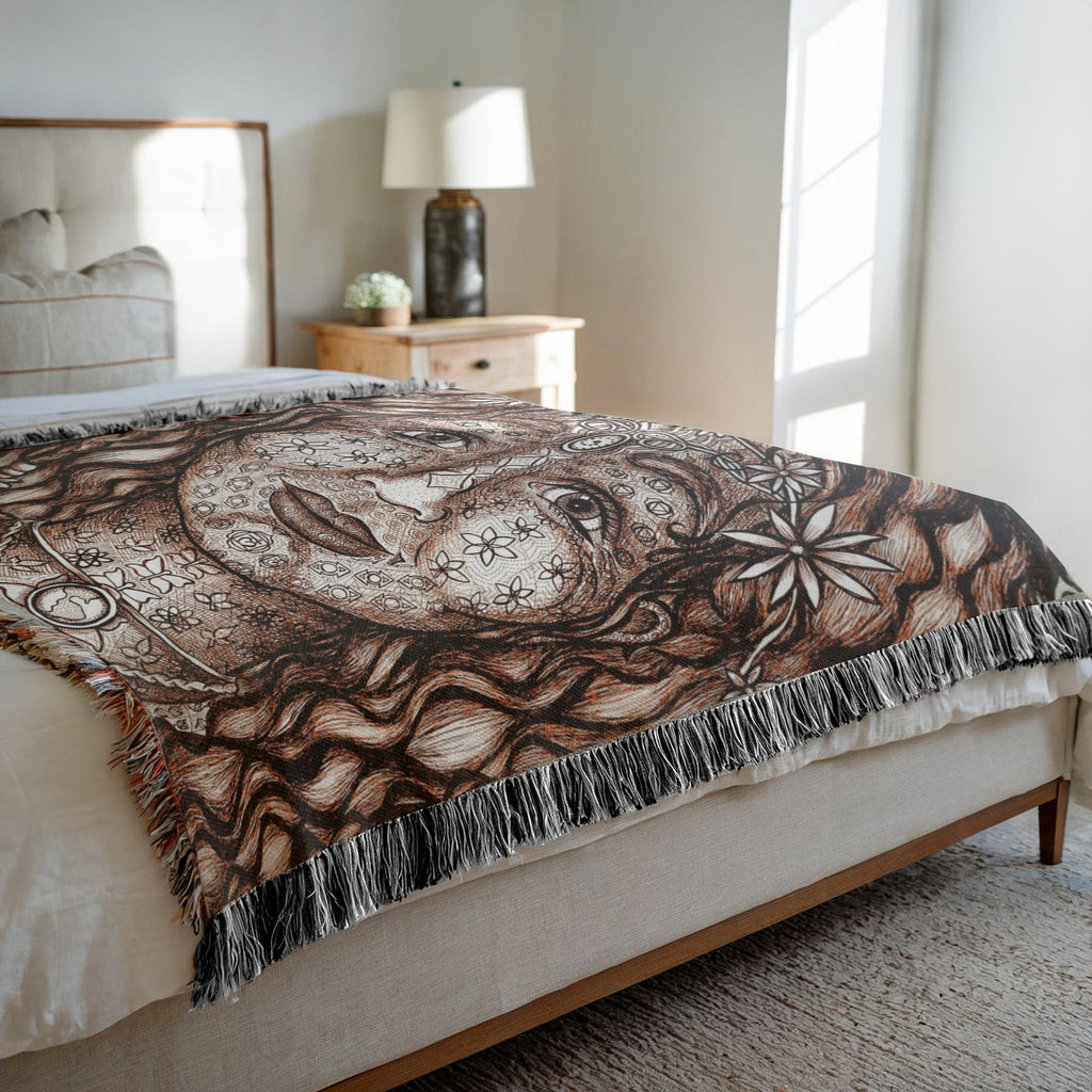 the-wisdom-keeper-of-magnetism-brown-white-woven-blanket – Wisdom Keepers