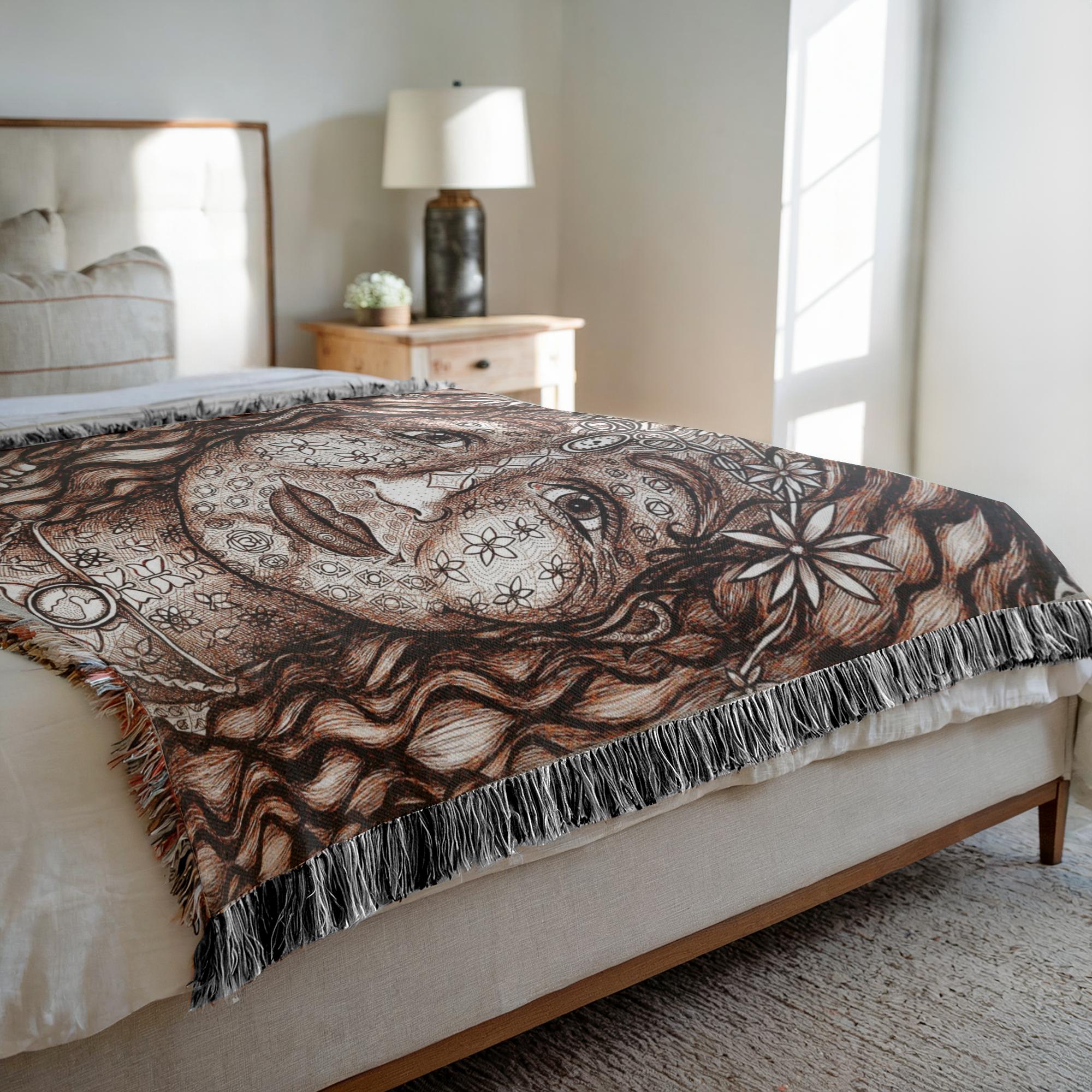 the-wisdom-keeper-of-magnetism-brown-white-woven-blanket – Wisdom Keepers