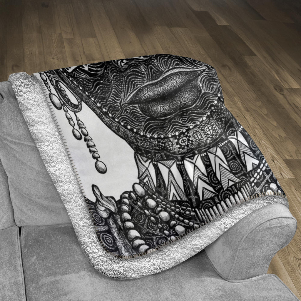 the-wisdom-keeper-of-perseverance-black-white-fleece-sherpa-blanket – Wisdom Keepers