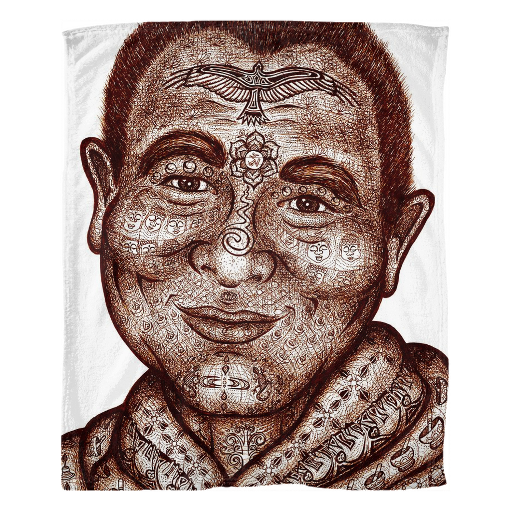 the-wisdom-keeper-of-mindfulness-brown-white-fleece-blanket – Wisdom Keepers