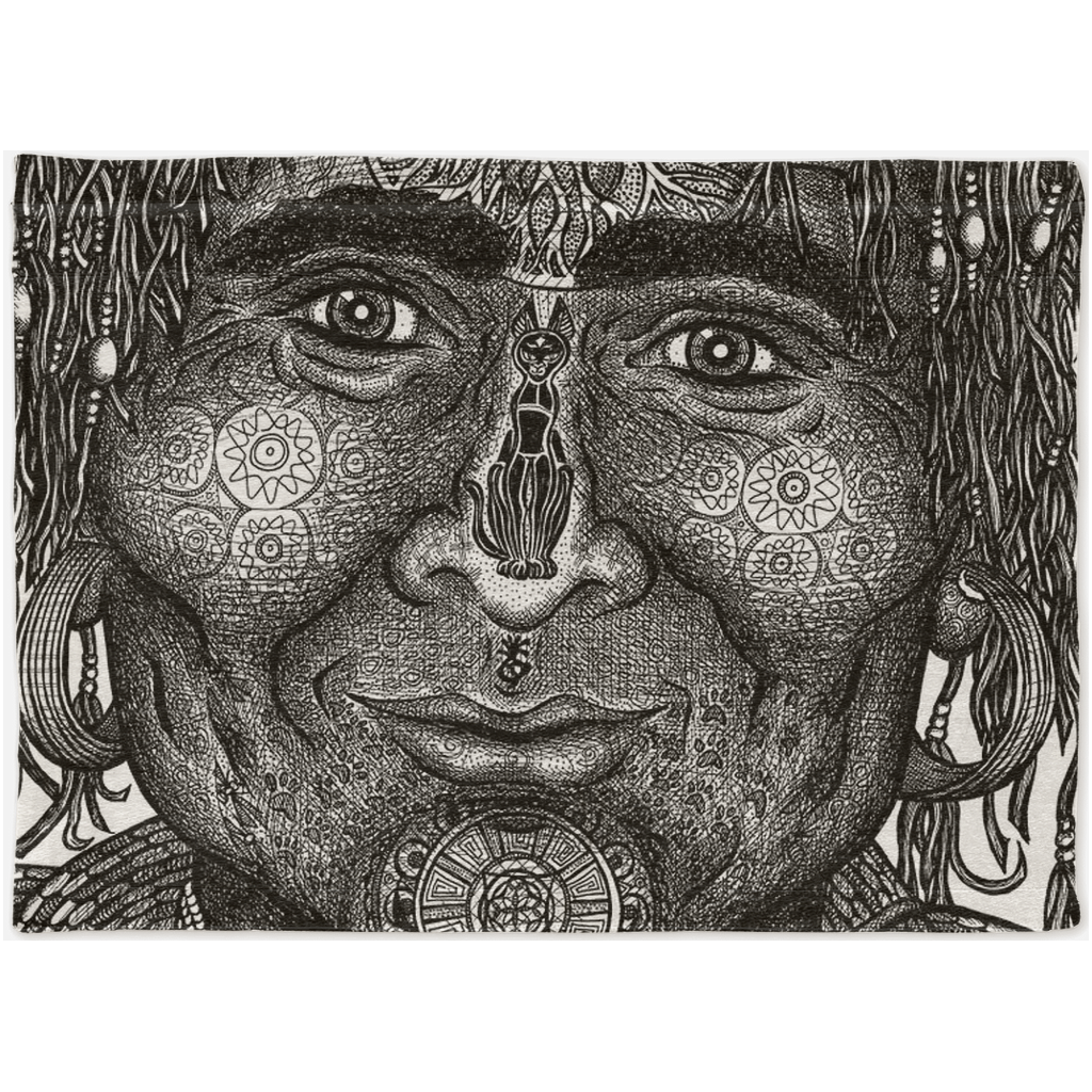 the-wisdom-keeper-of-resolve-black-white-woven-tapestry – Wisdom Keepers