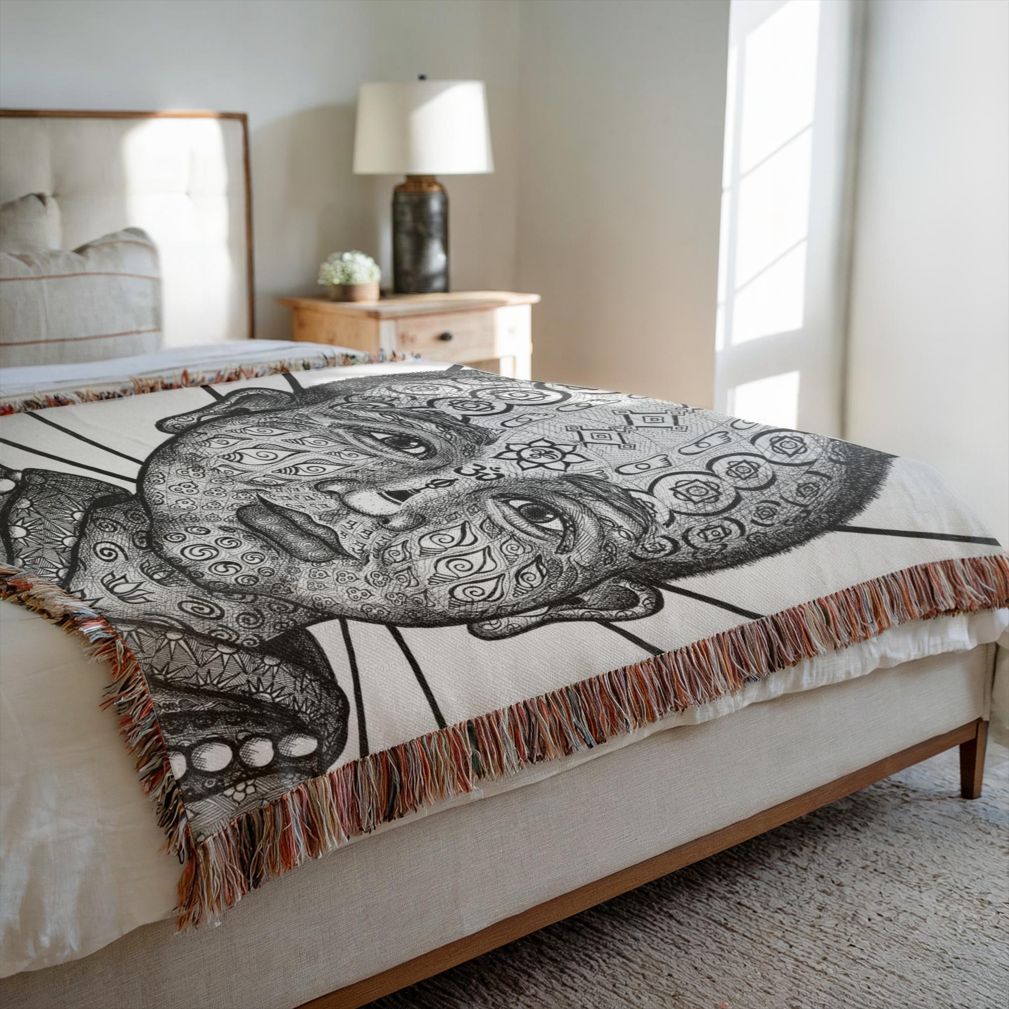 the-wisdom-keeper-of-initiative-awakening-black-white-woven-blanket – Wisdom Keepers