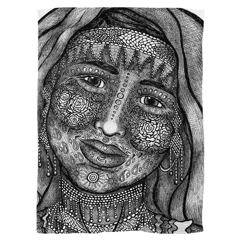 the-wisdom-keeper-of-empathy-black-white-fleece-blanket – Wisdom Keepers