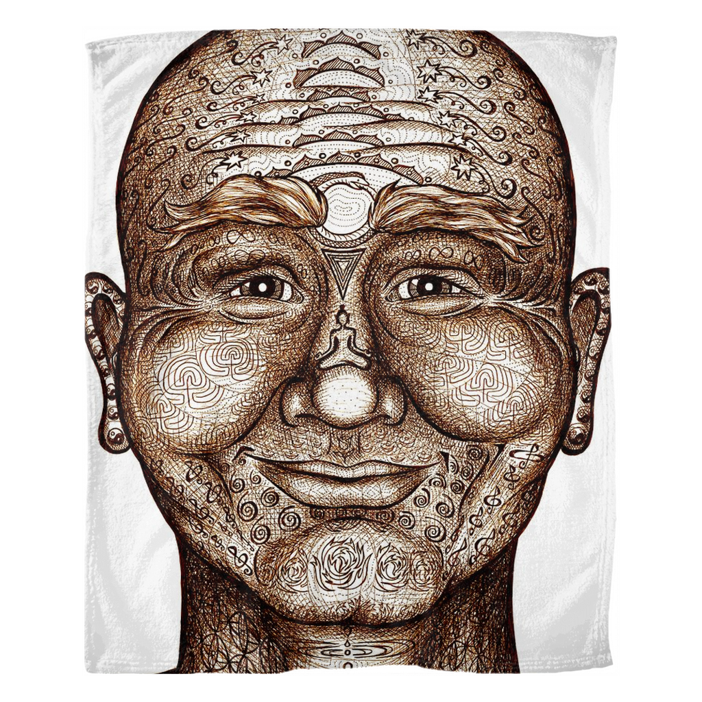 the-wisdom-keeper-of-non-attachment-celebration-brown-white-fleece-blanket – Wisdom Keepers