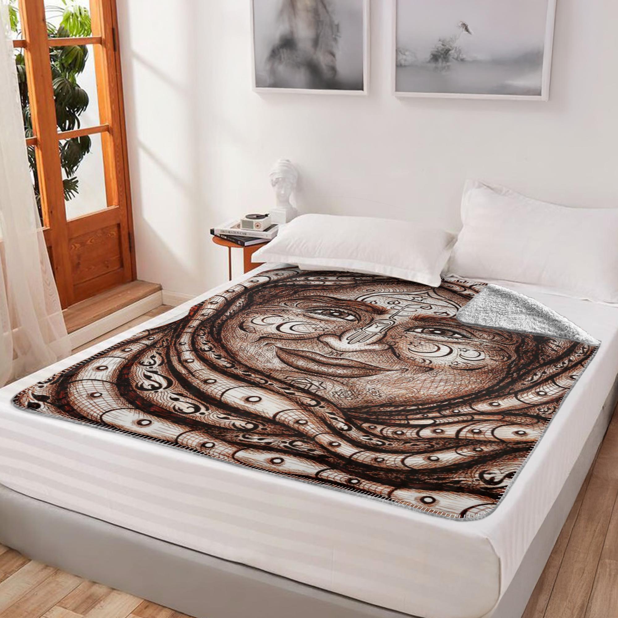 WK6_Brown_White_Fleece_Sherpa_Blanket-60x80