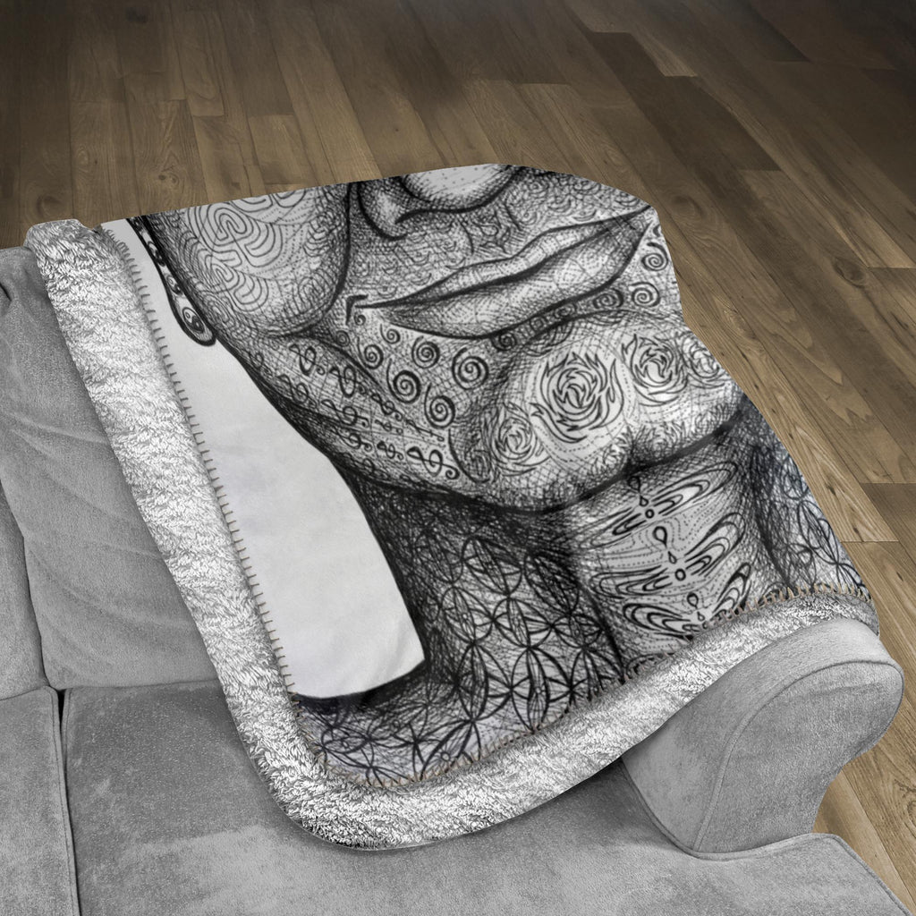the-wisdom-keeper-of-non-attachment-celebration-black-white-fleece-sherpa-blanket – Wisdom Keepers