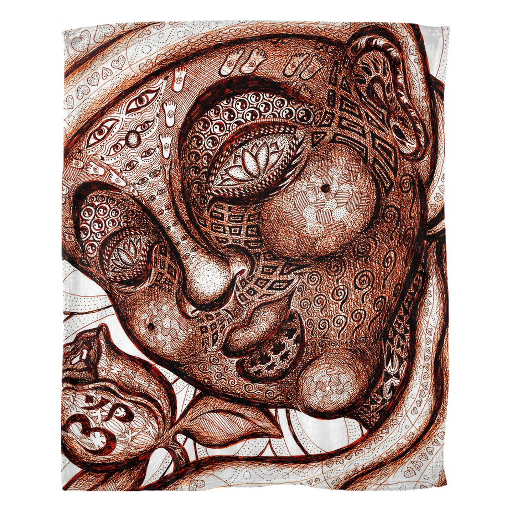 the-wisdom-keeper-of-totality-brown-white-fleece-blanket – Wisdom Keepers