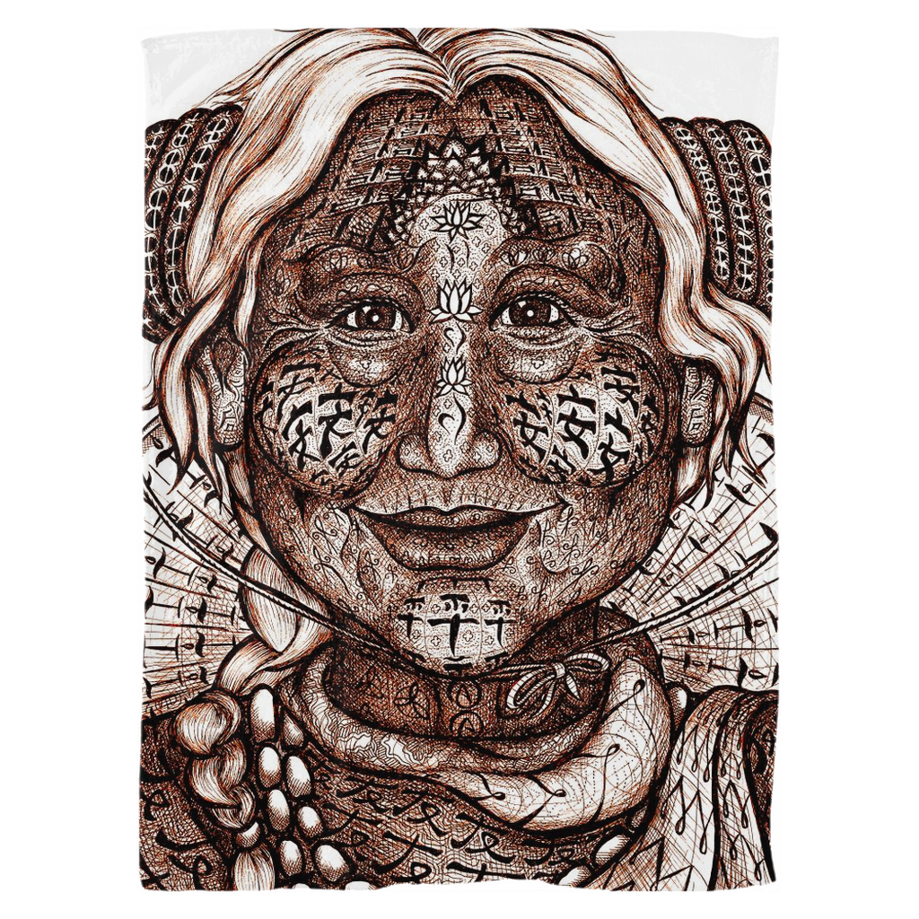 the-wisdom-keeper-of-inspiration-brown-white-fleece-blanket – Wisdom Keepers