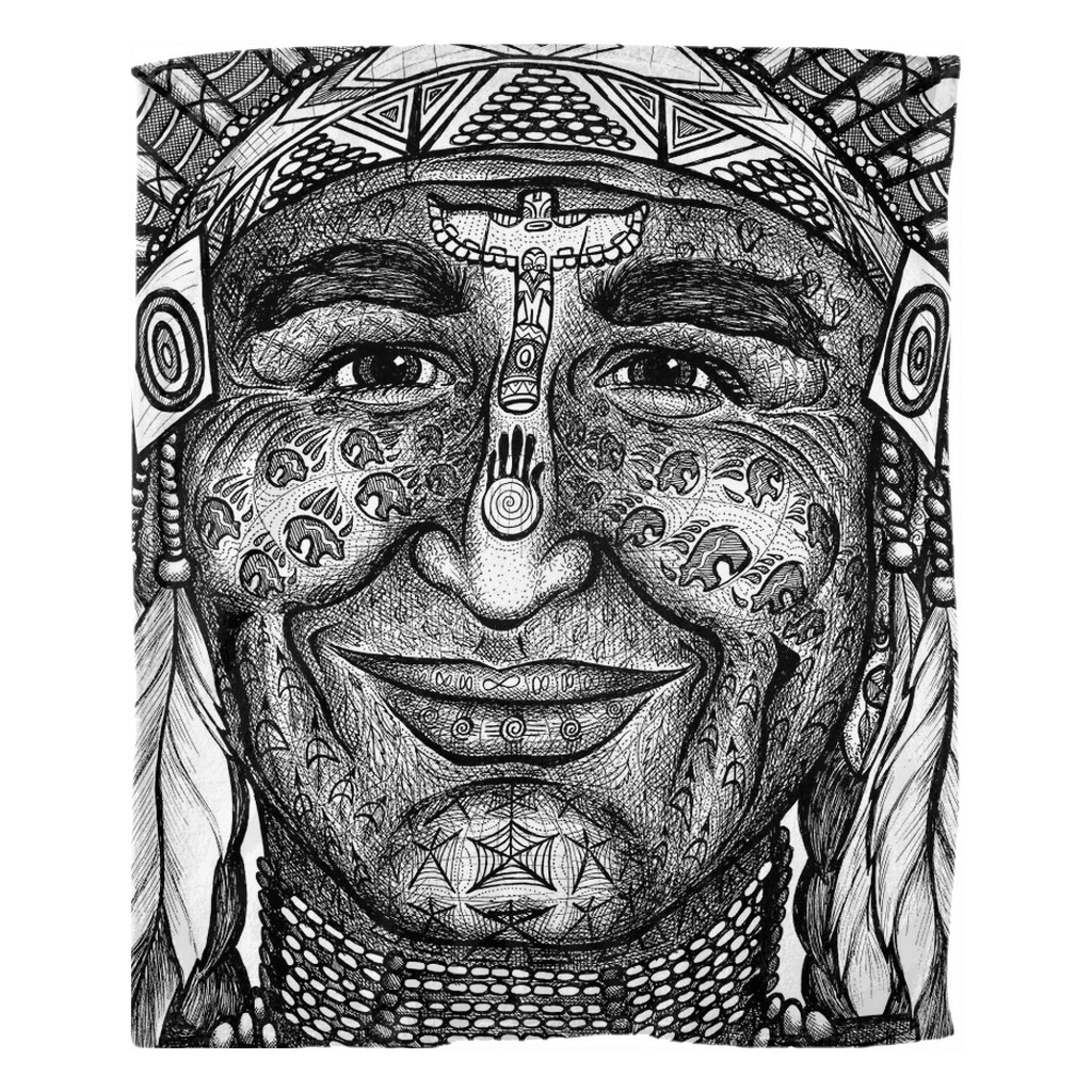 the-wisdom-keeper-of-leadership-black-white-fleece-blanket – Wisdom Keepers