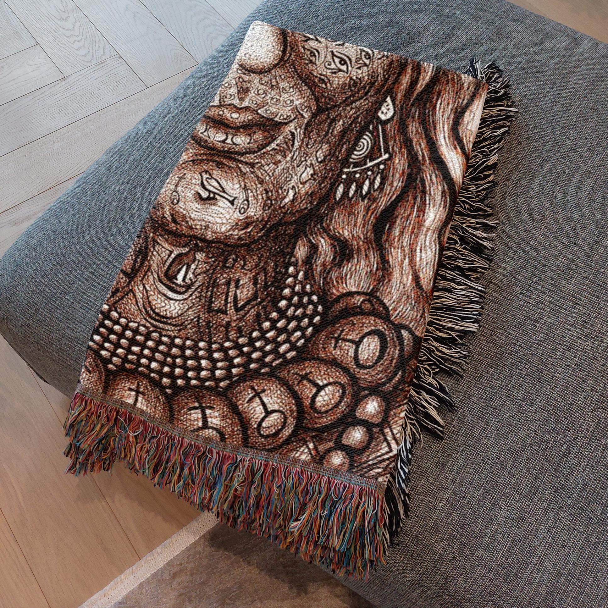 the-wisdom-keeper-of-anticipation-emanation-brown-white-woven-blanket – Wisdom Keepers
