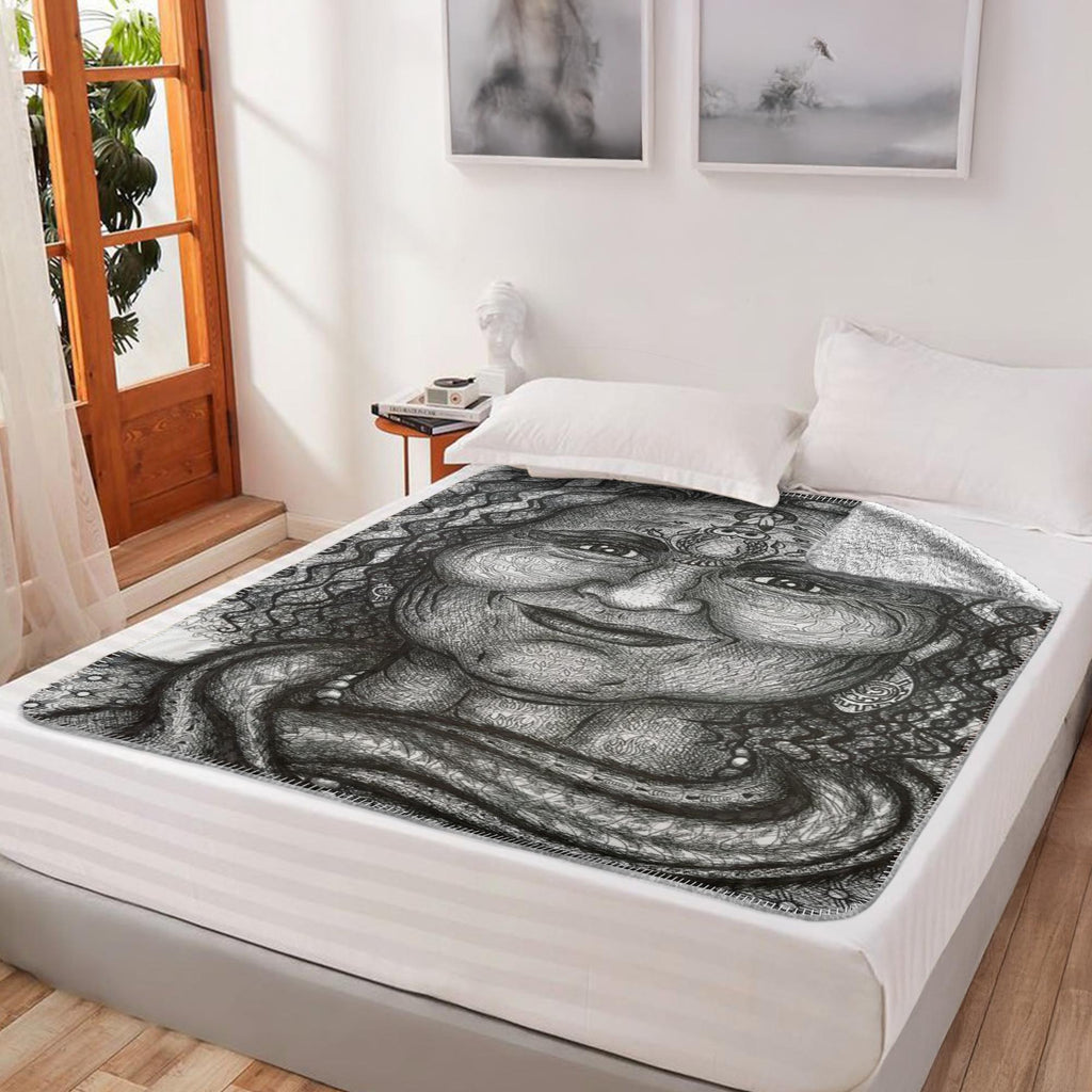 the-wisdom-keeper-of-resourcefulness-wisdom-black-white-fleece-sherpa-blanket – Wisdom Keepers