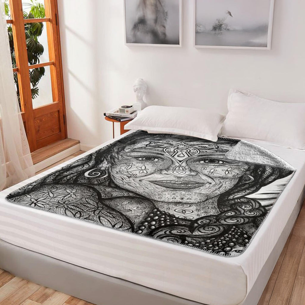 the-wisdom-keeper-of-peaceful-revolution-black-white-fleece-sherpa-blanket – Wisdom Keepers