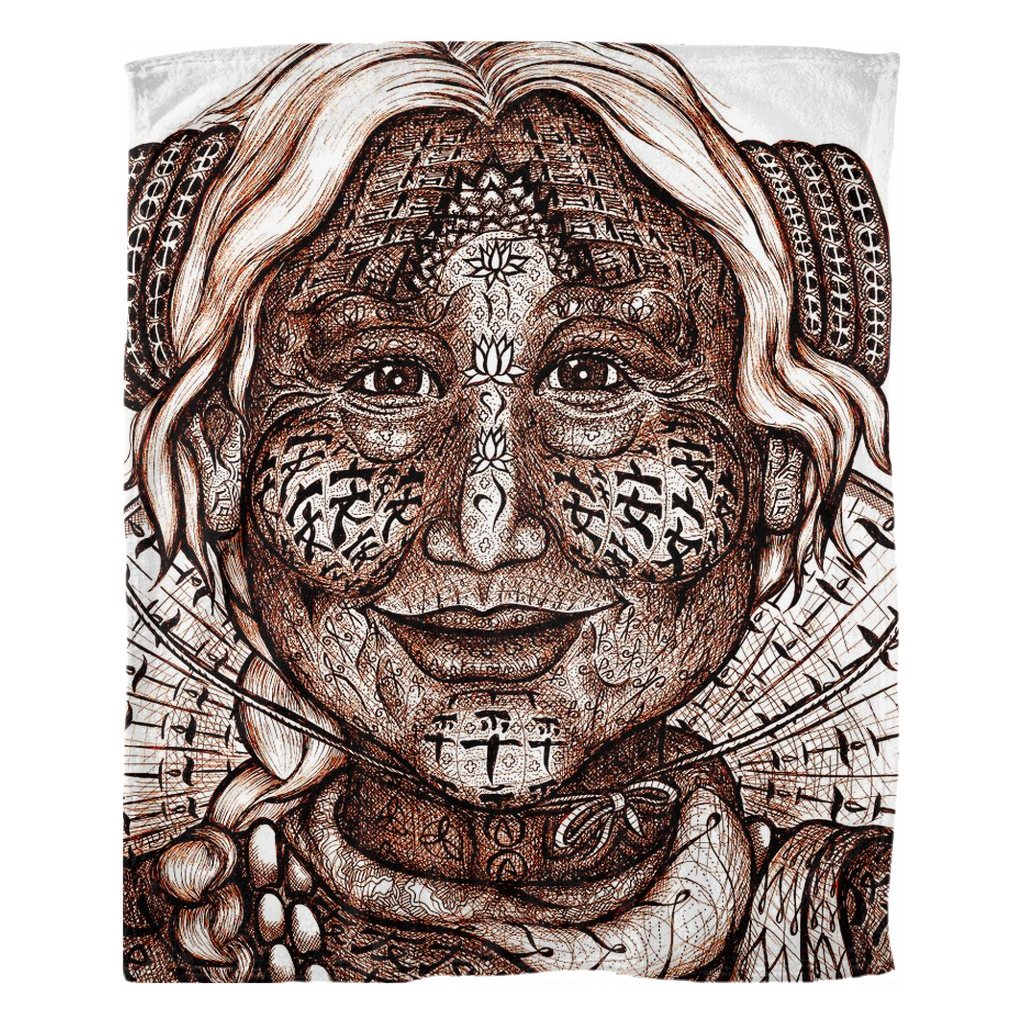 the-wisdom-keeper-of-inspiration-brown-white-fleece-blanket – Wisdom Keepers