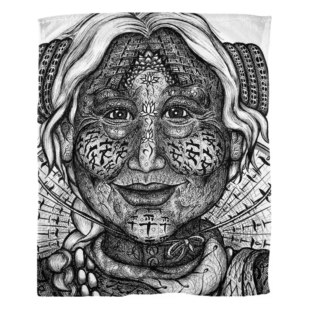 the-wisdom-keeper-of-inspiration-black-white-fleece-blanket – Wisdom Keepers