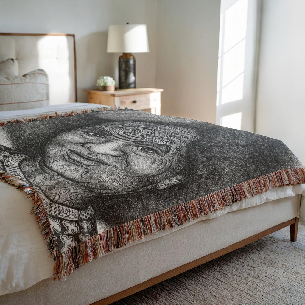 the-wisdom-keeper-of-aspiration-black-white-woven-blanket – Wisdom Keepers