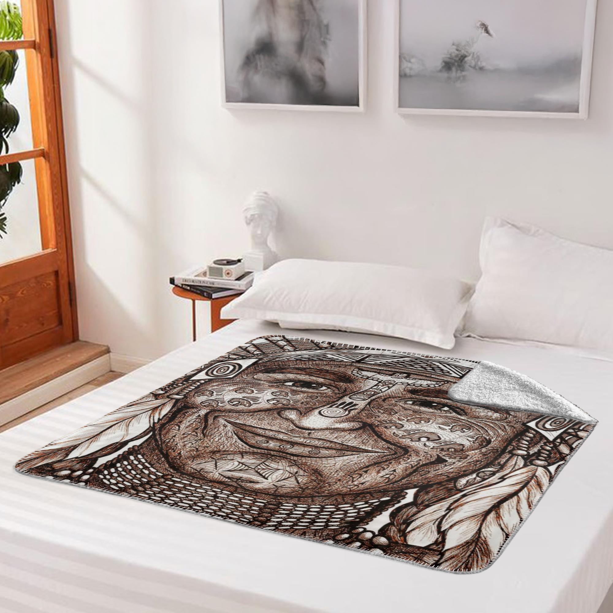 the-wisdom-keeper-of-leadership-brown-white-fleece-sherpa-blanket – Wisdom Keepers