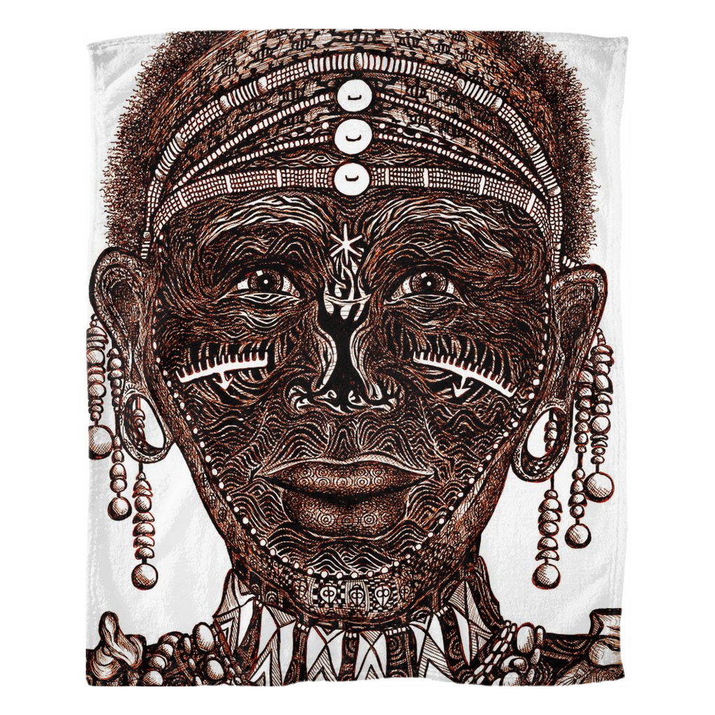 the-wisdom-keeper-of-perseverance-brown-white-fleece-blanket – Wisdom Keepers