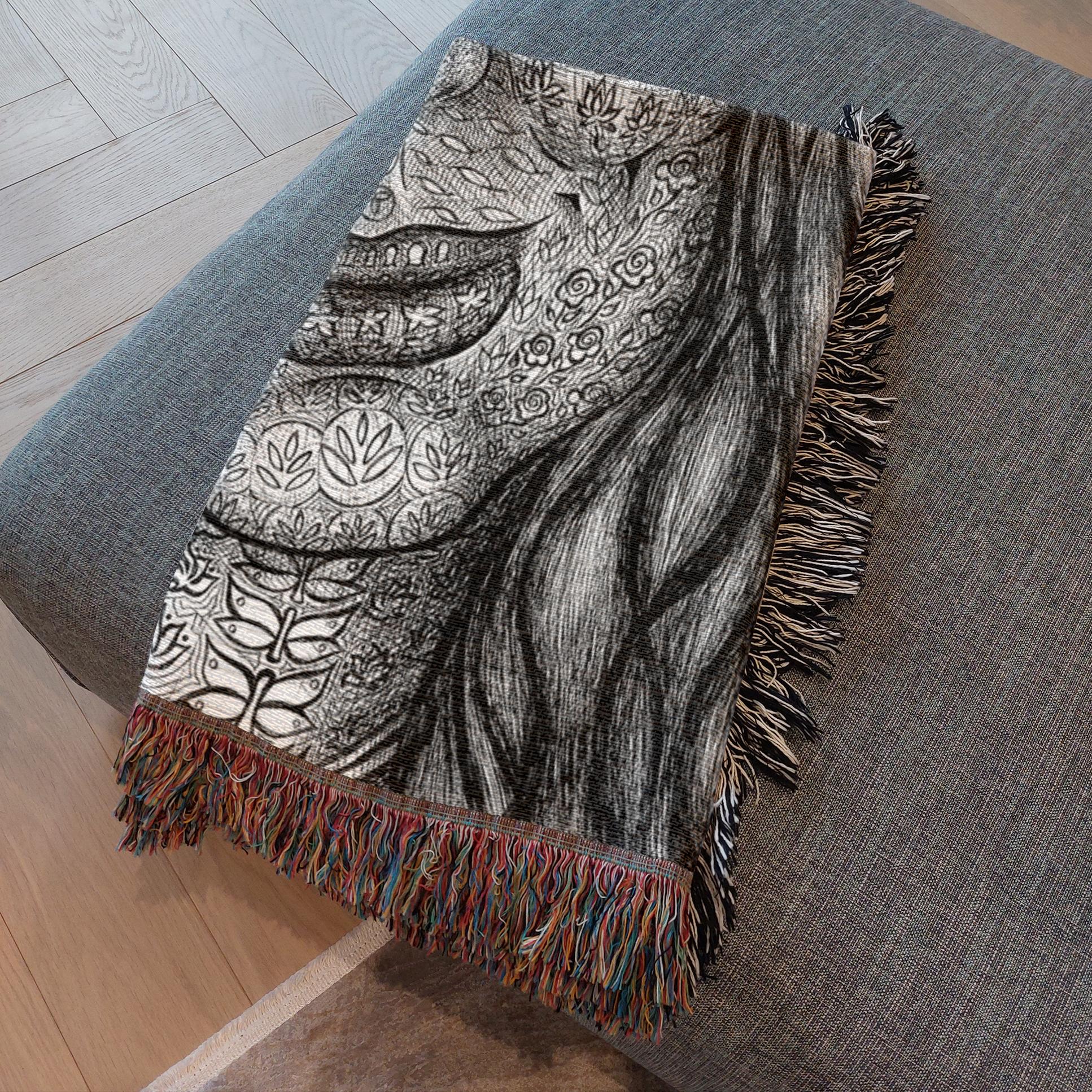 the-wisdom-keeper-of-imagination-black-white-woven-blanket – Wisdom Keepers