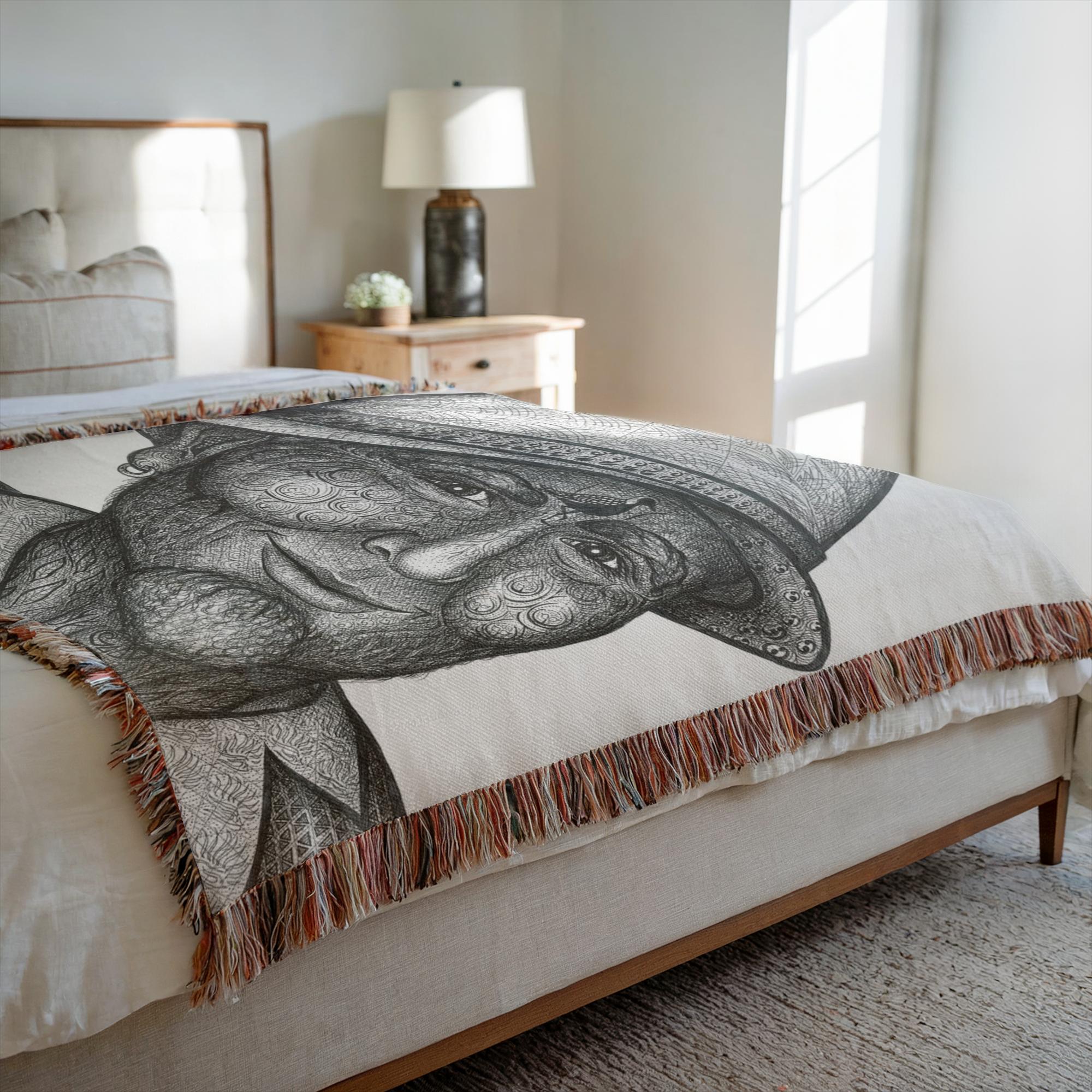 the-wisdom-keeper-of-stillness-black-white-woven-blanket – Wisdom Keepers