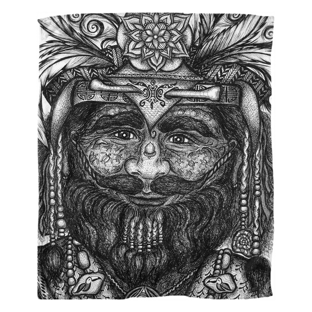 the-wisdom-keeper-of-competence-black-white-fleece-blanket – Wisdom Keepers