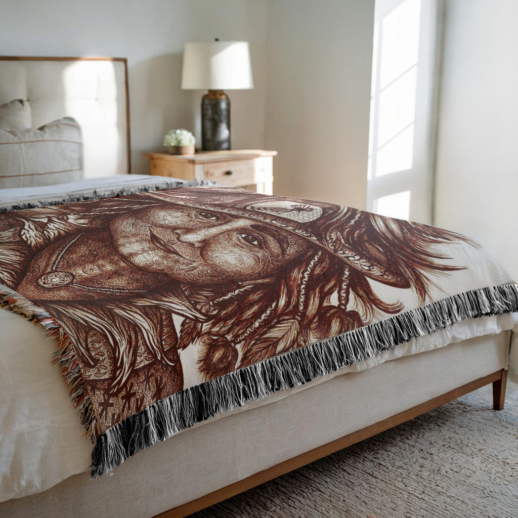 the-wisdom-keeper-of-integrity-brown-white-woven-blanket – Wisdom Keepers