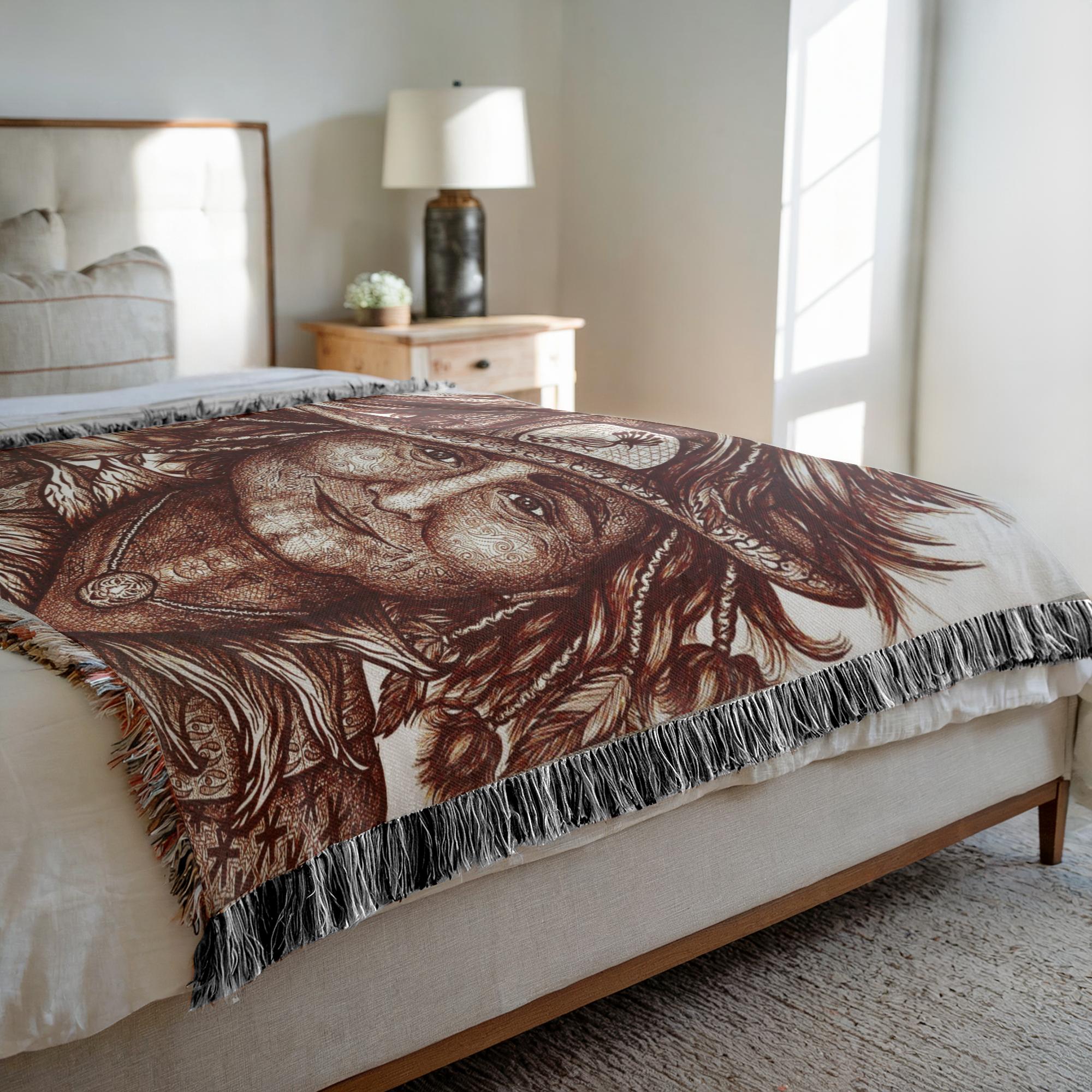 the-wisdom-keeper-of-integrity-brown-white-woven-blanket – Wisdom Keepers