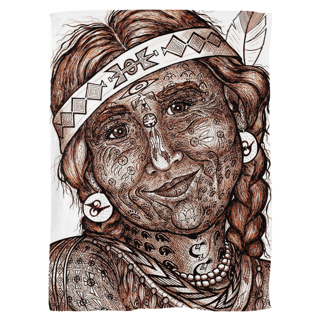 the-wisdom-keeper-of-altruism-brown-white-fleece-blanket – Wisdom Keepers