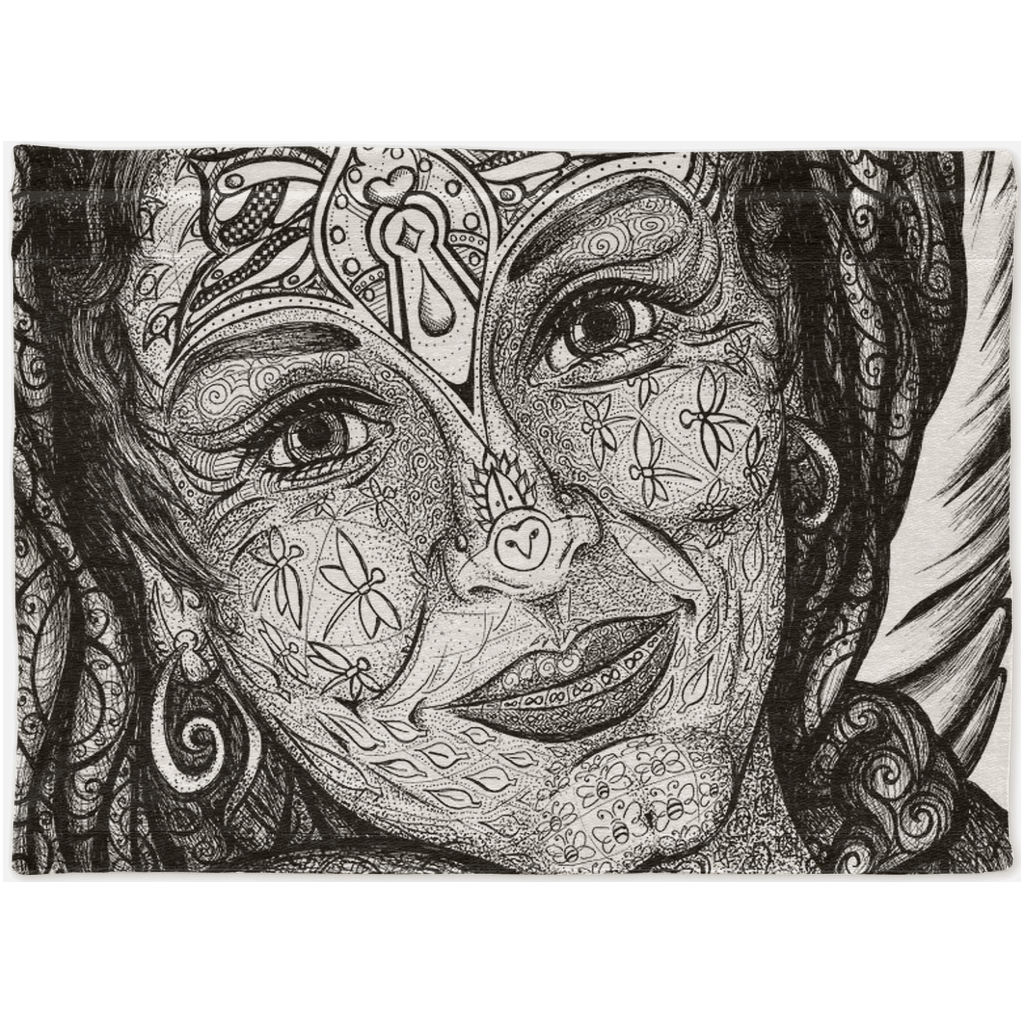 the-wisdom-keeper-of-peaceful-revolution-black-white-woven-tapestry – Wisdom Keepers