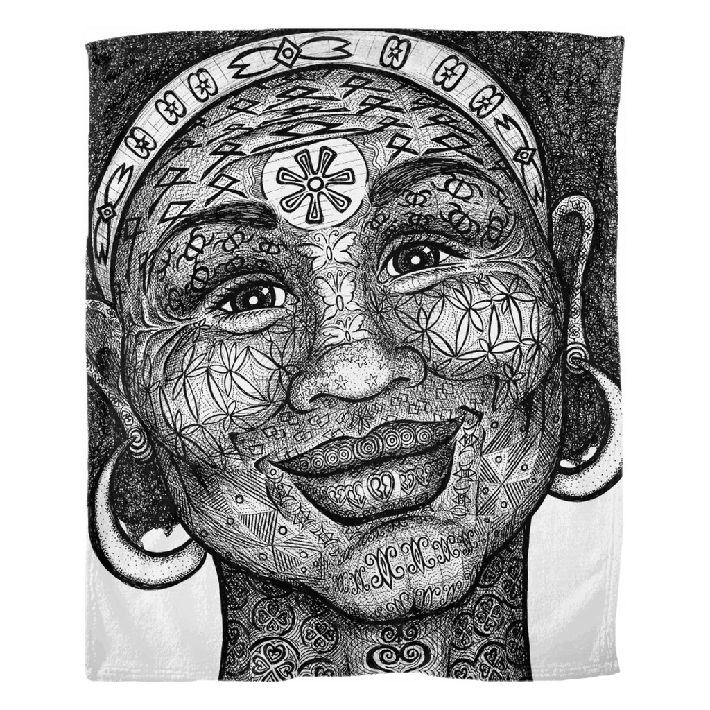 the-wisdom-keeper-of-freshness-beauty-black-white-fleece-blanket – Wisdom Keepers