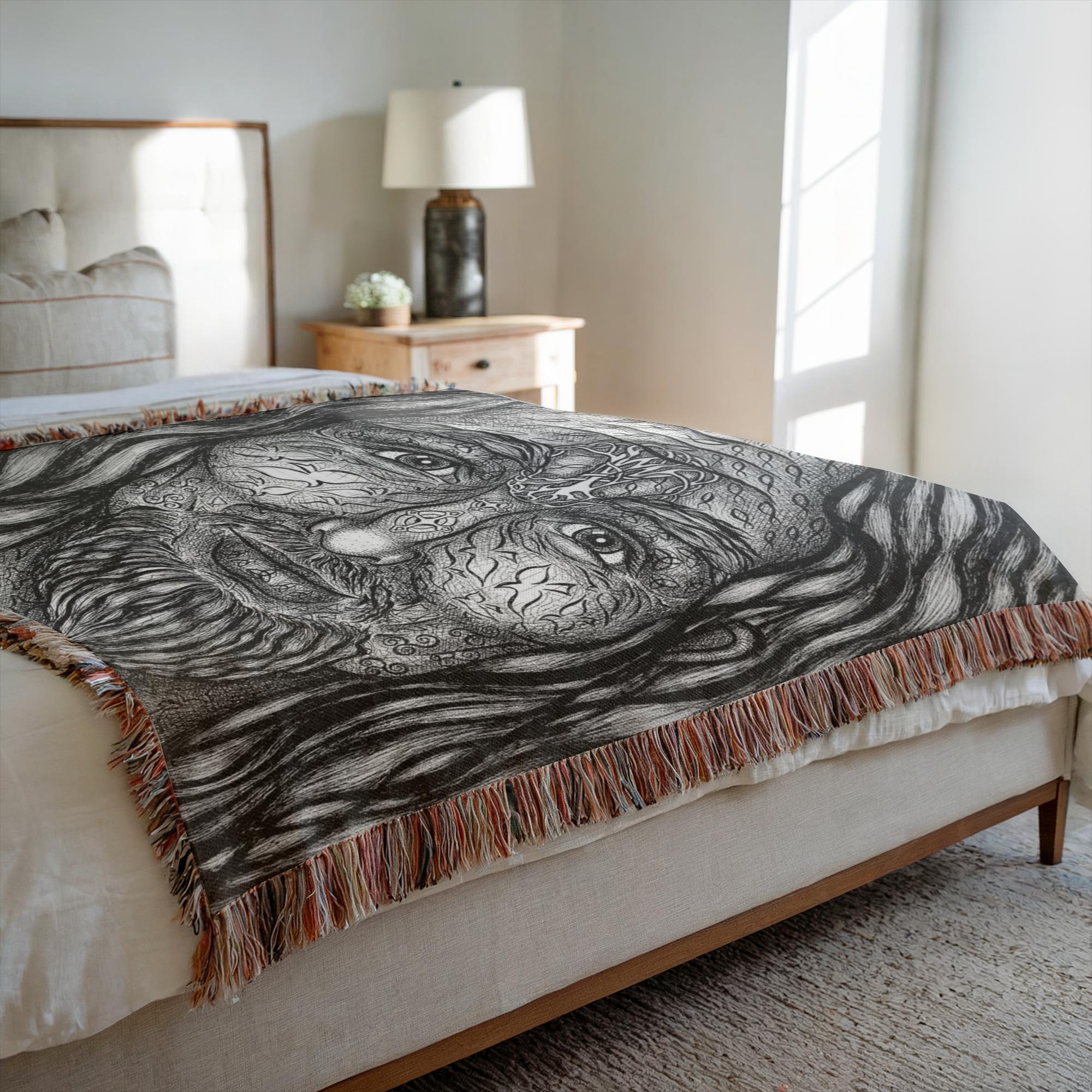 the-wisdom-keeper-of-authority-black-white-woven-blanket – Wisdom Keepers