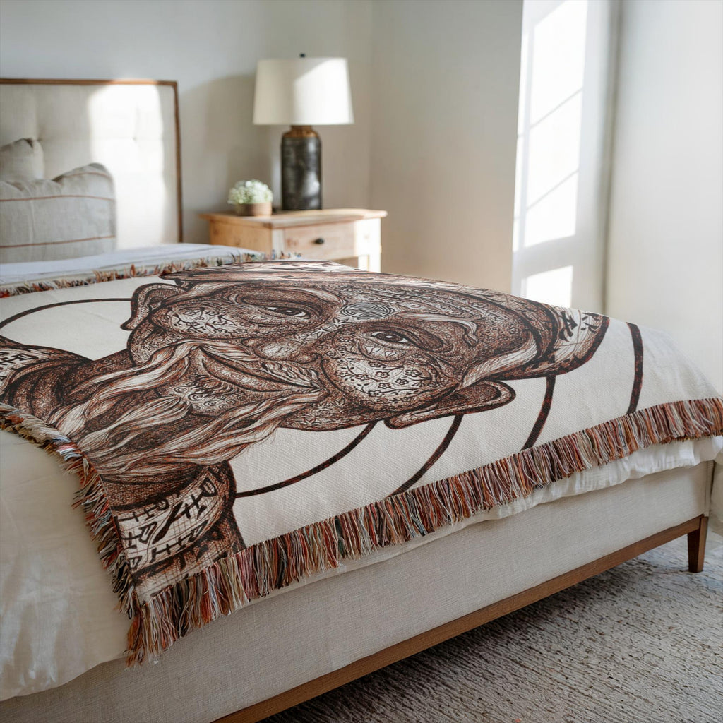 the-wisdom-keeper-of-patience-brown-white-woven-blanket – Wisdom Keepers