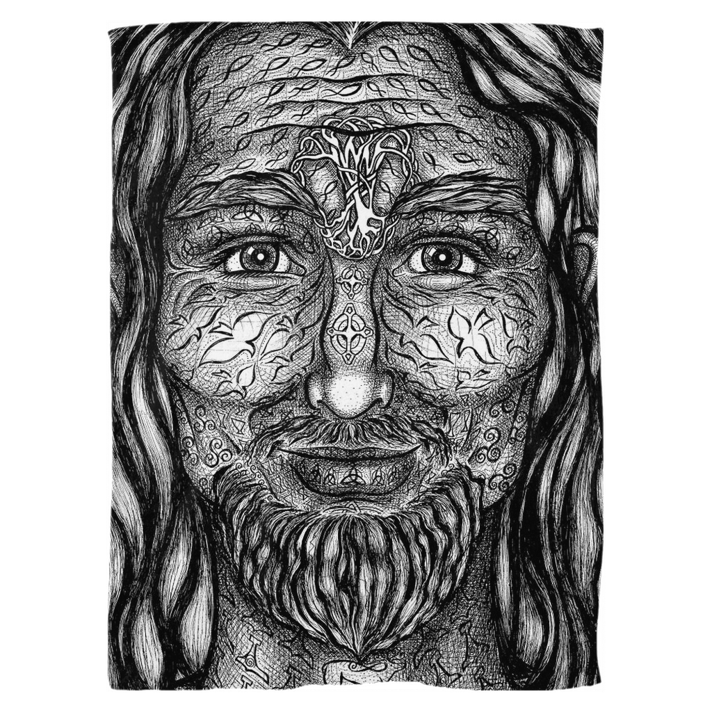 the-wisdom-keeper-of-authority-black-white-fleece-blanket – Wisdom Keepers