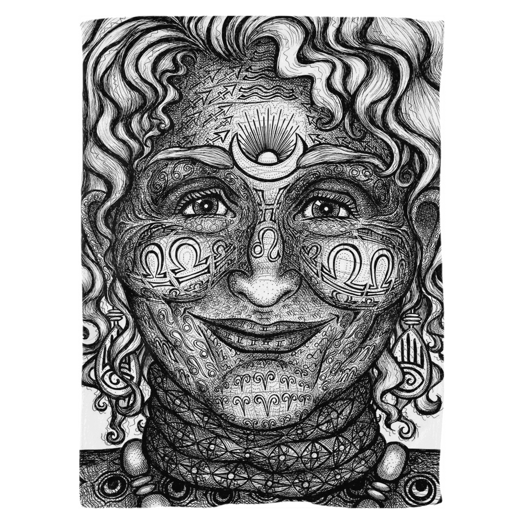 the-wisdom-keeper-of-intuition-black-white-fleece-blanket – Wisdom Keepers
