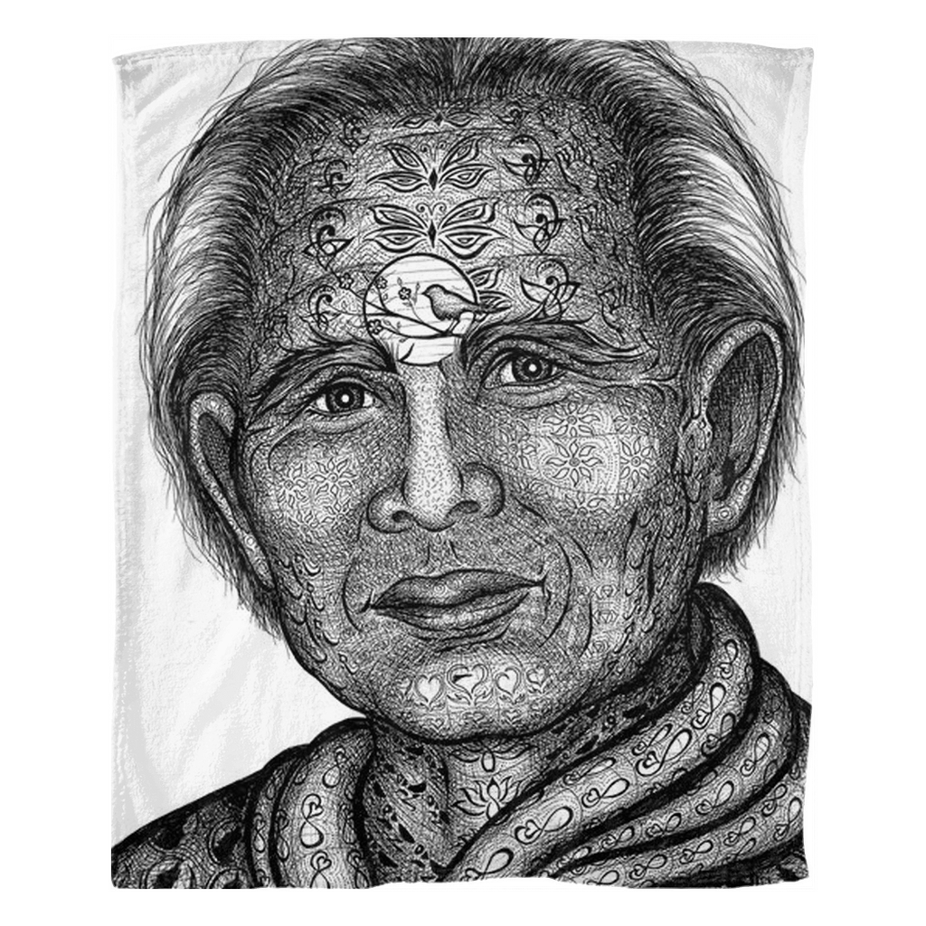 the-wisdom-keeper-of-purity-black-white-fleece-blanket – Wisdom Keepers