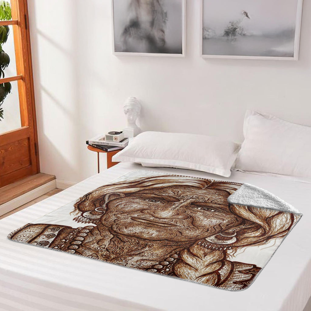 the-wisdom-keeper-of-guidance-brown-white-fleece-sherpa-blanket – Wisdom Keepers