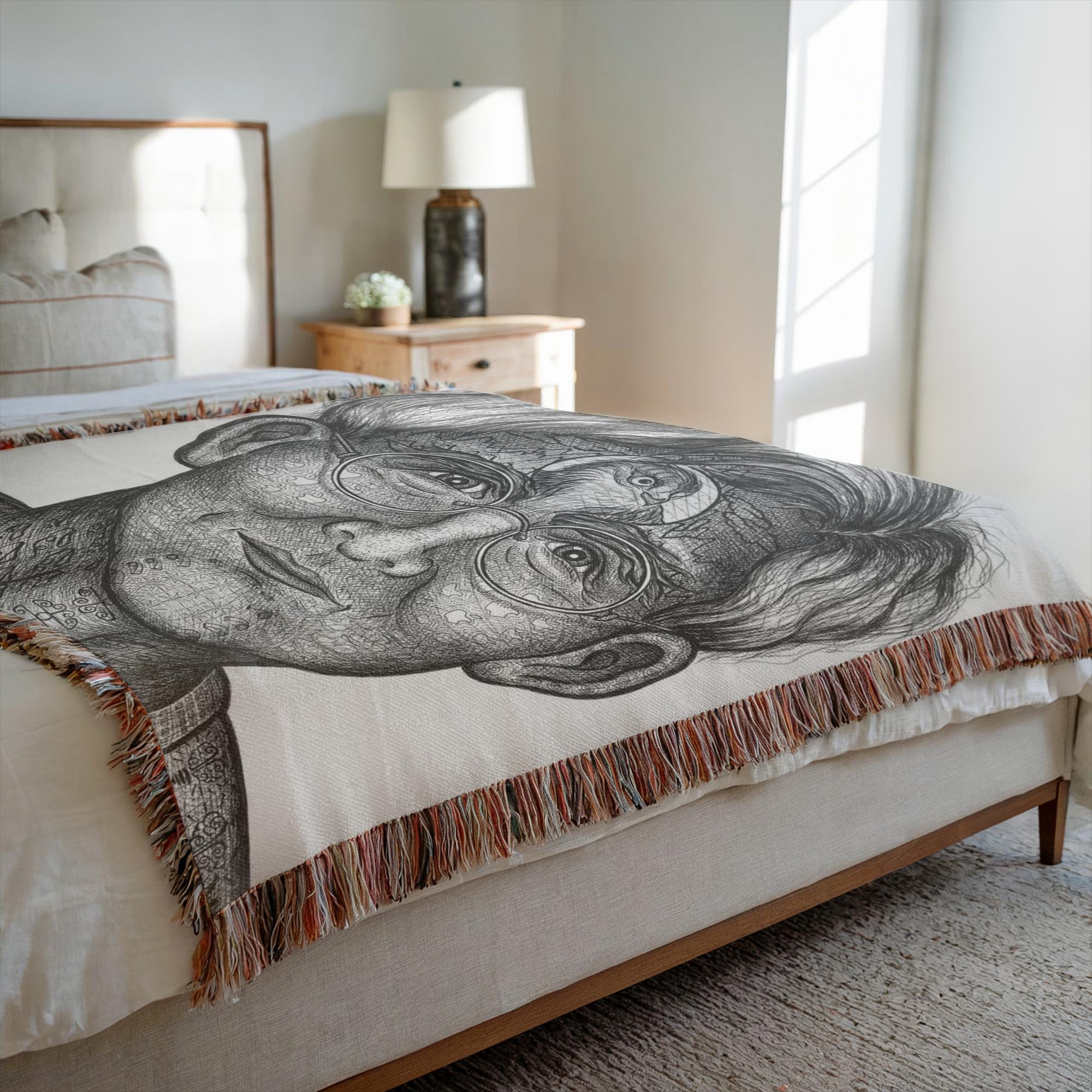 the-wisdom-keeper-of-insight-black-white-woven-blanket – Wisdom Keepers