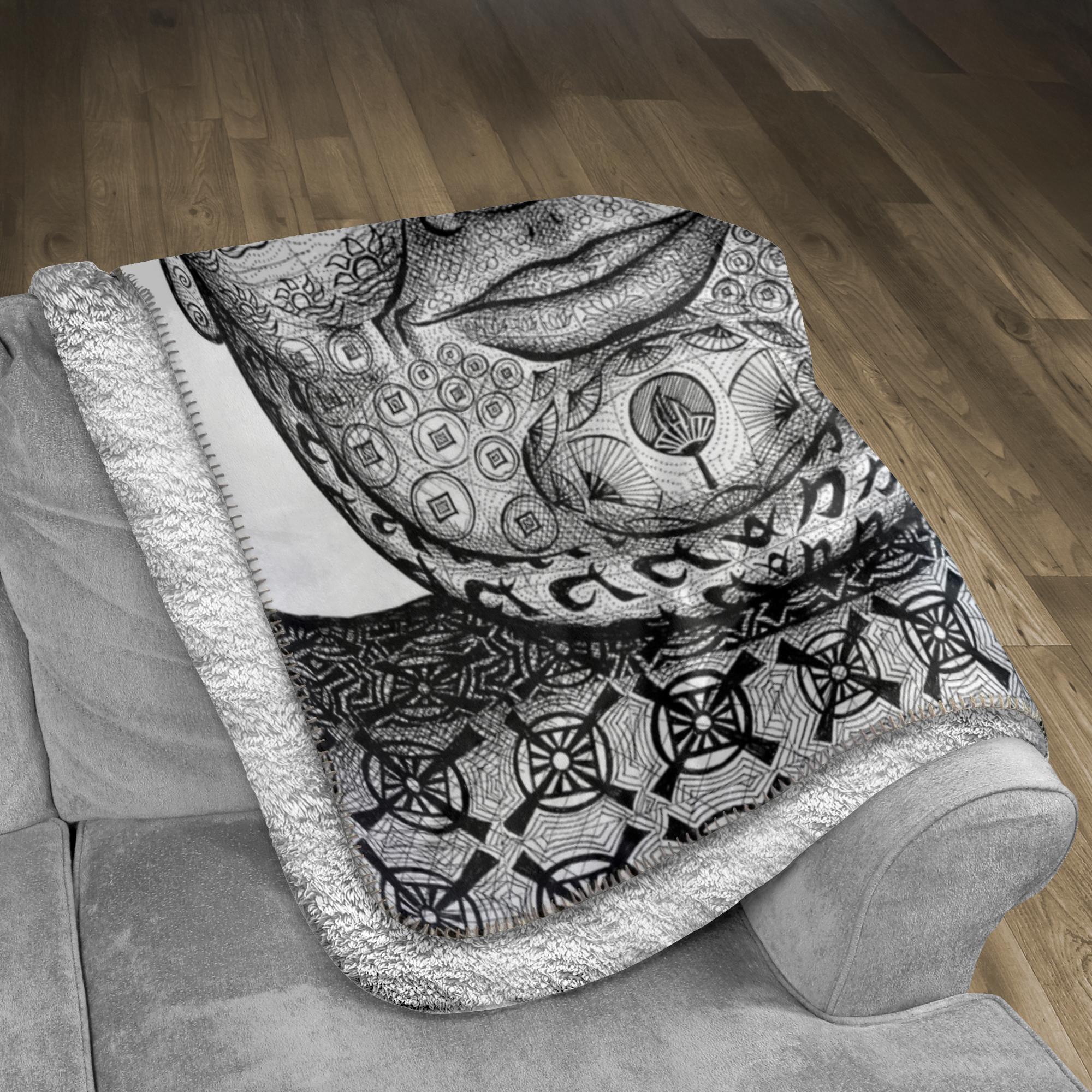 the-wisdom-keeper-of-strength-black-white-fleece-sherpa-blanket – Wisdom Keepers