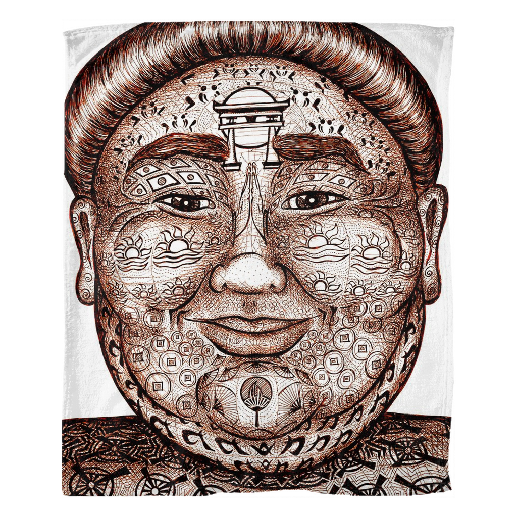 the-wisdom-keeper-of-strength-brown-white-fleece-blanket – Wisdom Keepers