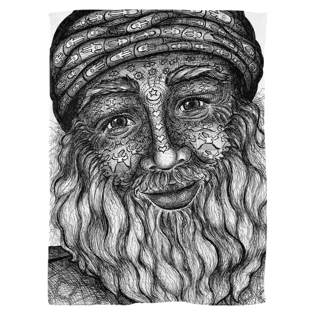 the-wisdom-keeper-of-acceptance-black-white-fleece-blanket – Wisdom Keepers