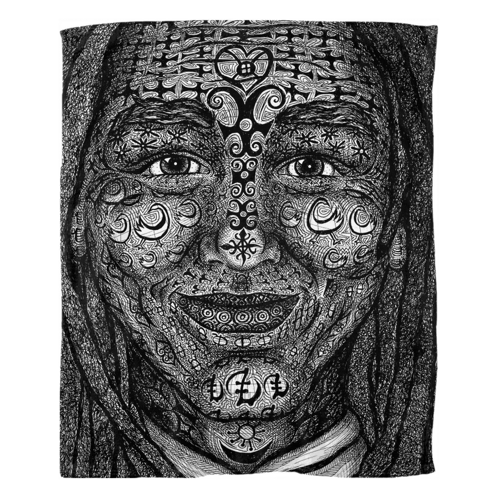 the-wisdom-keeper-of-dynamism-black-white-fleece-blanket – Wisdom Keepers