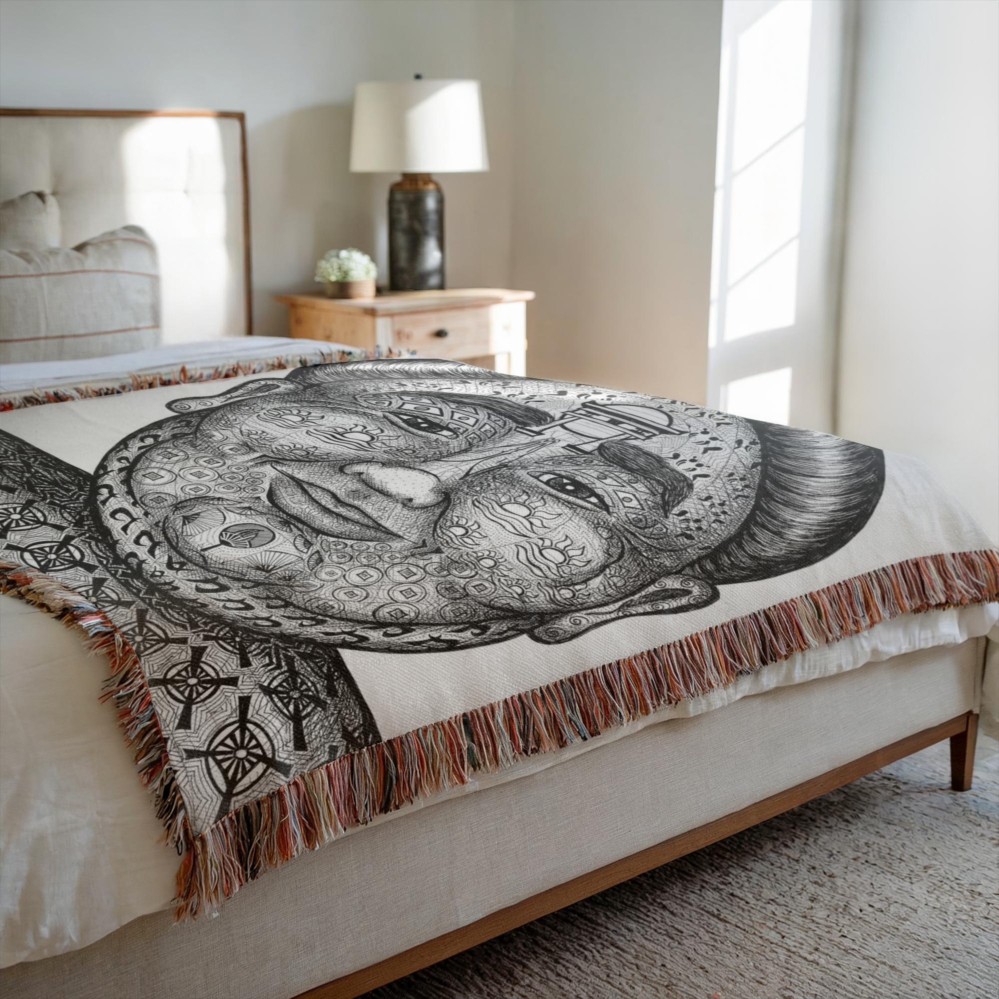 the-wisdom-keeper-of-strength-black-white-woven-blanket – Wisdom Keepers