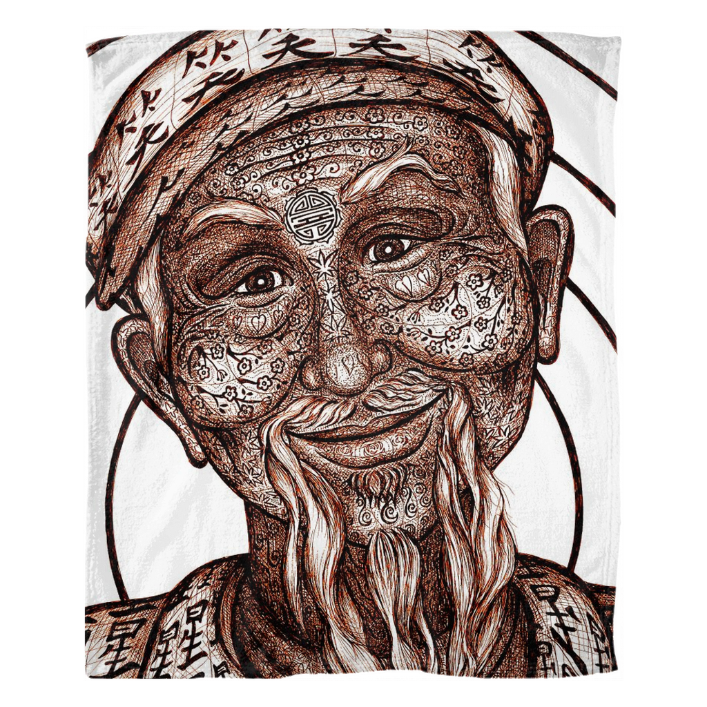 the-wisdom-keeper-of-patience-brown-white-fleece-blanket – Wisdom Keepers
