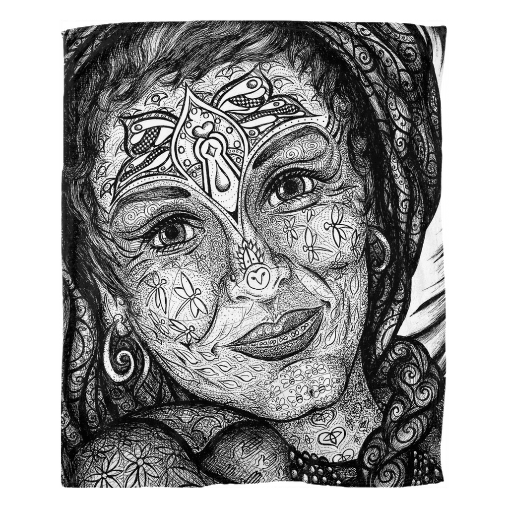 the-wisdom-keeper-of-peaceful-revolution-black-white-fleece-blanket – Wisdom Keepers